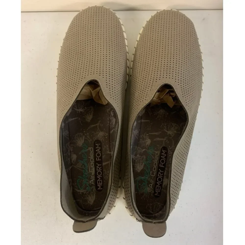 Skechers Women’s Size 7.5 Espadrilles Casual Slip On Sneakers, Taupe